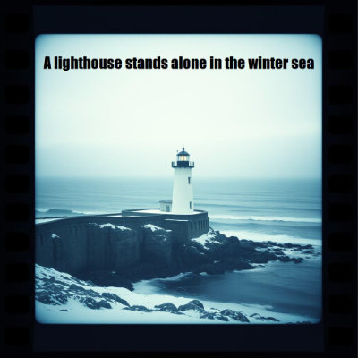 A lighthouse stands alone in the winter sea hip hop type beat by BEAT GUN